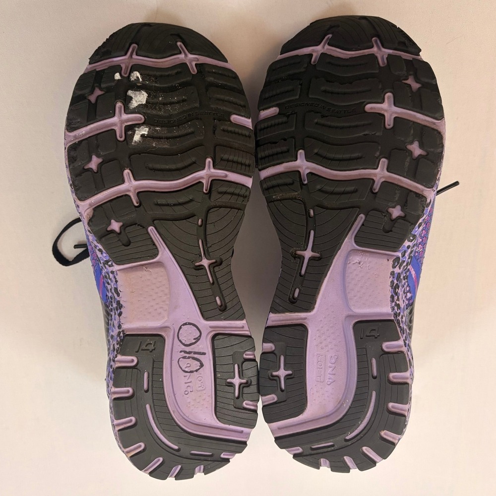 Brooks Ghost 14 Running Shoes Womens 11 Purple Leopard Print Athletic Comfort - Picture 8 of 8